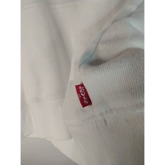 Levi's Retro White Long Sleeve Hoodie, Drawstring, Colorblock Logo, Unisex S - Picture 11 of 13